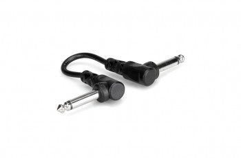 Guitar Patch Cable, Molded Right‐angle to Same, 1 ft