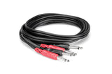 Two 1/4" Phone Male to Two 1/4" Phone Male Unbalanced Cable (Molded Plugs)