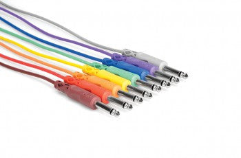 Patchbay 1/4" Phone Male to 1/4" Phone Male Cable - 1ft (set of 8)