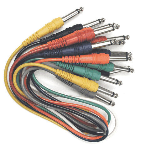 Hosa CPP-890 8pc Patch Cables 1/4"" TS to TS 3ft