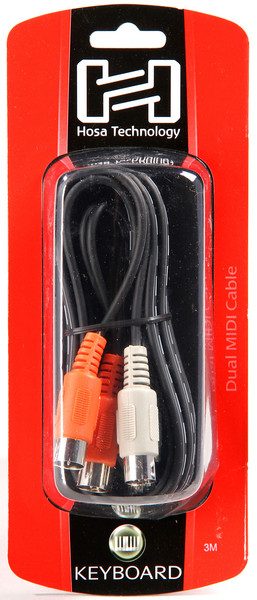 Hosa MID-203 Dual 5-pin DIN to Dual 5-pin DIN Dual MIDI Cable, 9.8 ft