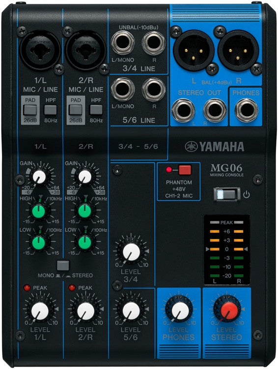 Yamaha MG06 6-input stereo mixer