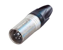 NC4MXX 4 pole male cable connector with Nickel housing and silver contacts