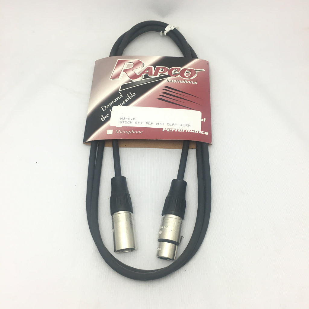 NJ6K Rapco NJ-6 6' XLRM-XLRF Neutrik Connectors with Neutrik Connectors