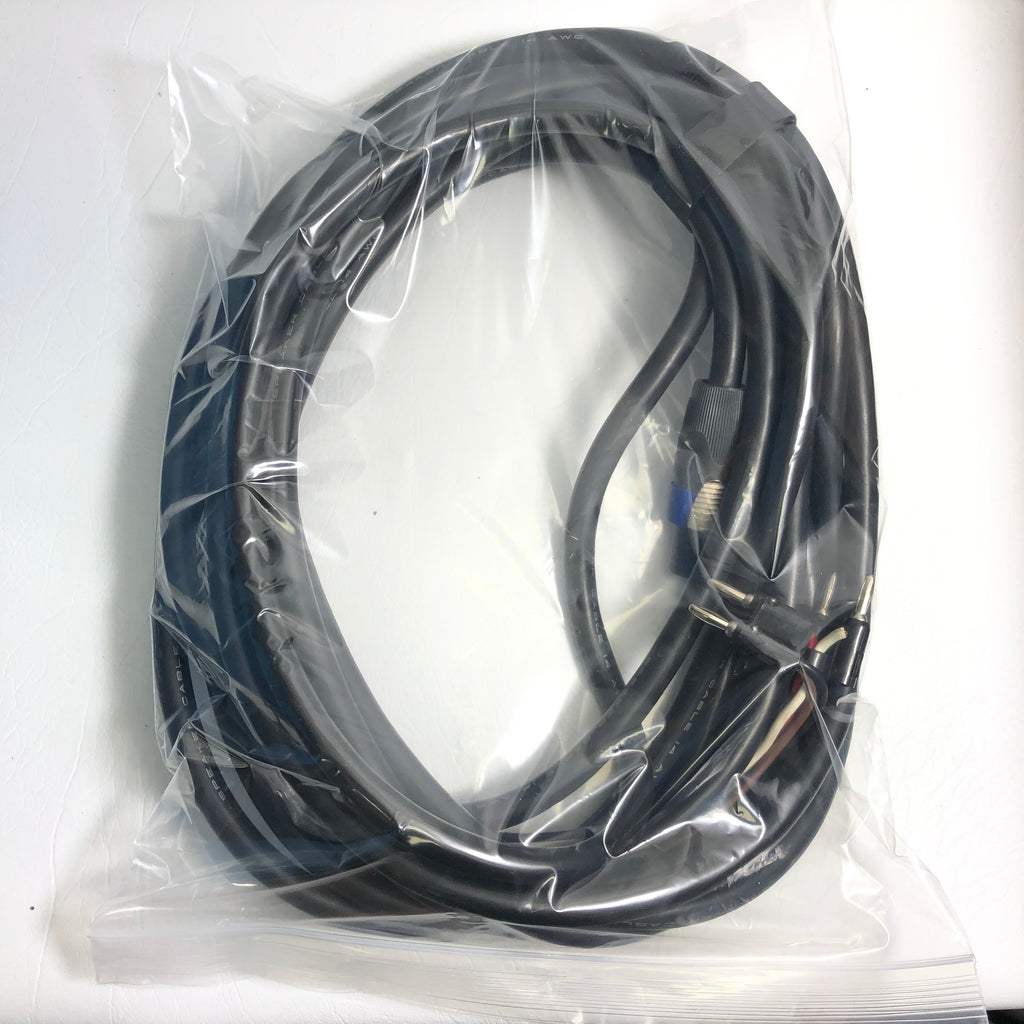 Speaker Cable 14 AWG with Speakon NL4FC Connector to Dual Banana Plug 30ft