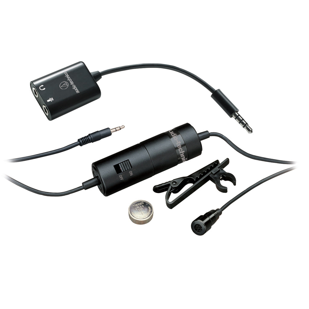 Audio Technica ATR3350iS Condenser Lavalier Microphone plus Adaptor