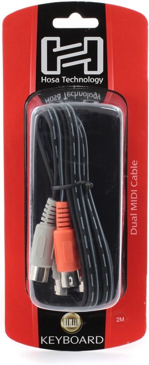 Hosa MID-202 Dual MIDI Cable, Dual 5-pin DIN to Same, 2 m