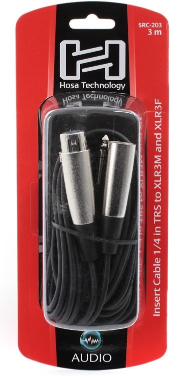 Hosa SRC-203 Insert Cable 1/4"" TRS to XLR MaleF 3m