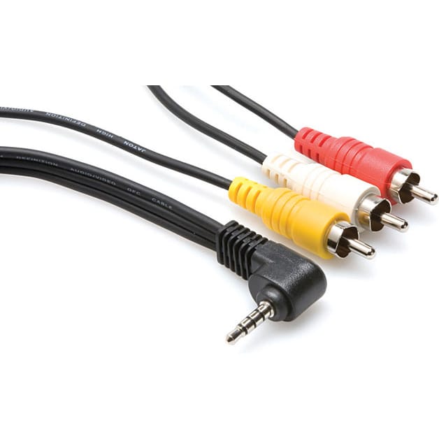Hosa C3M-110 Camcorder AV Breakout Cable (10')