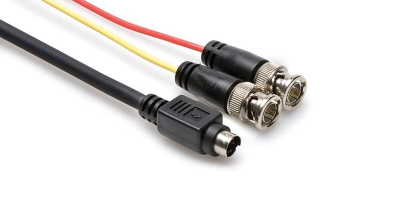 Hosa VSB-346 S-Video Breakout, S-Video to Dual BNC, 6 ft