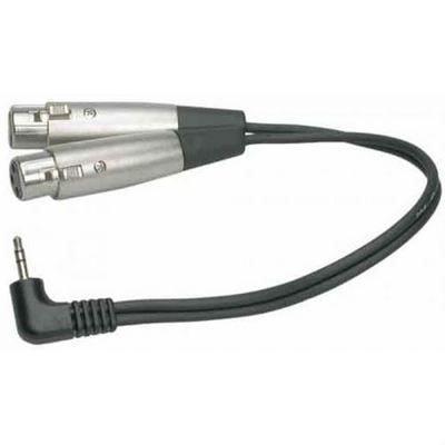Hosa YXF247 Right Angle Stereo 3.5MM To Dual XLR Female 1' FOOT