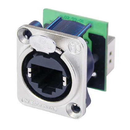 Nickel Chassis EtherCon Jack -Feedthrough Version - NE8FDP