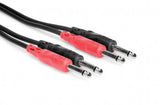 Two 1/4" Phone Male to Two 1/4" Phone Male Unbalanced Cable (Molded Plugs)