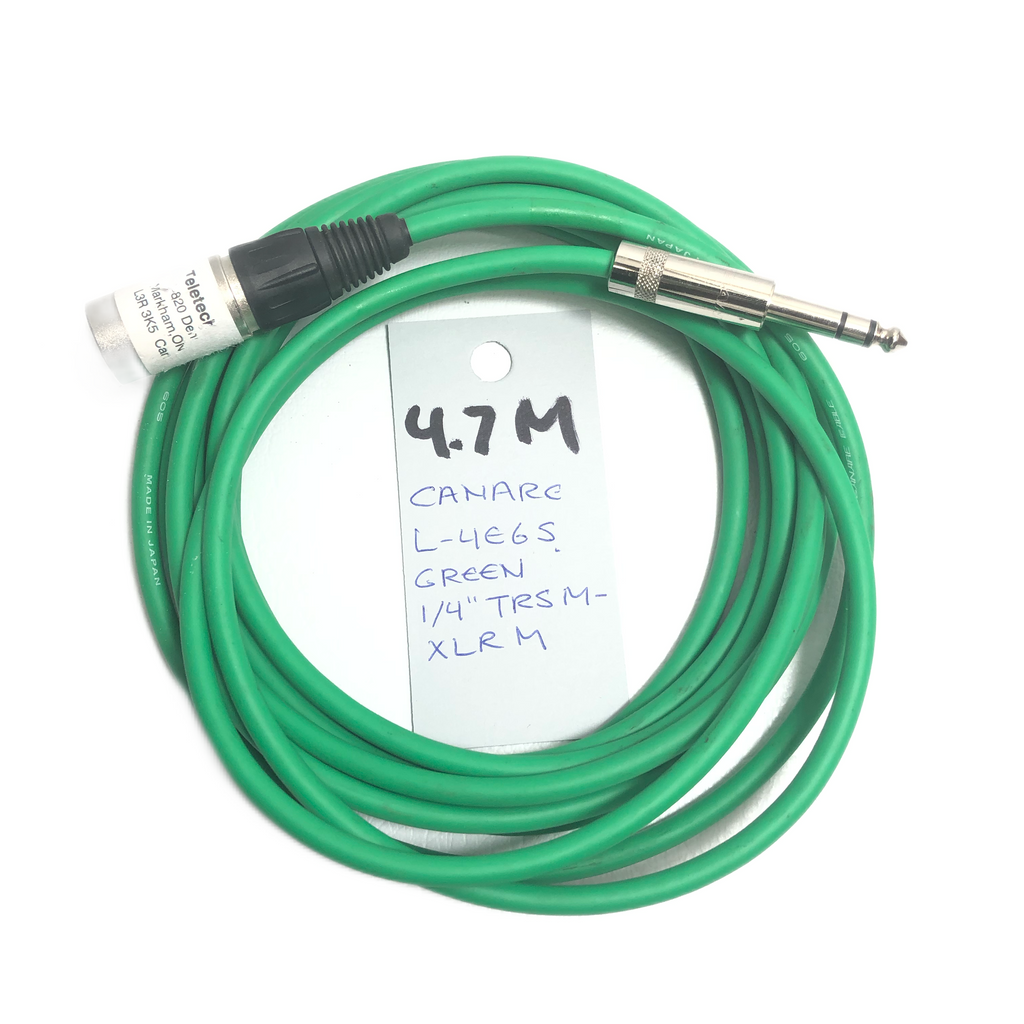 Canare L-4E6S 605 XLR-M to 1/4" TRS-M 15 ft Green